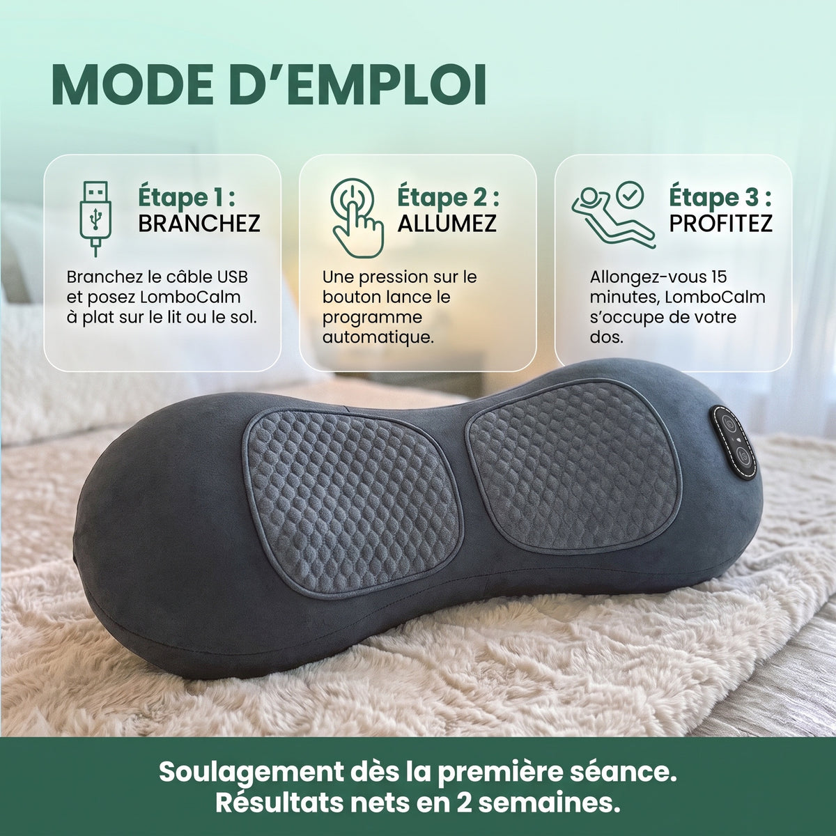Mode d'emploi LomboCalm en 3 étapes