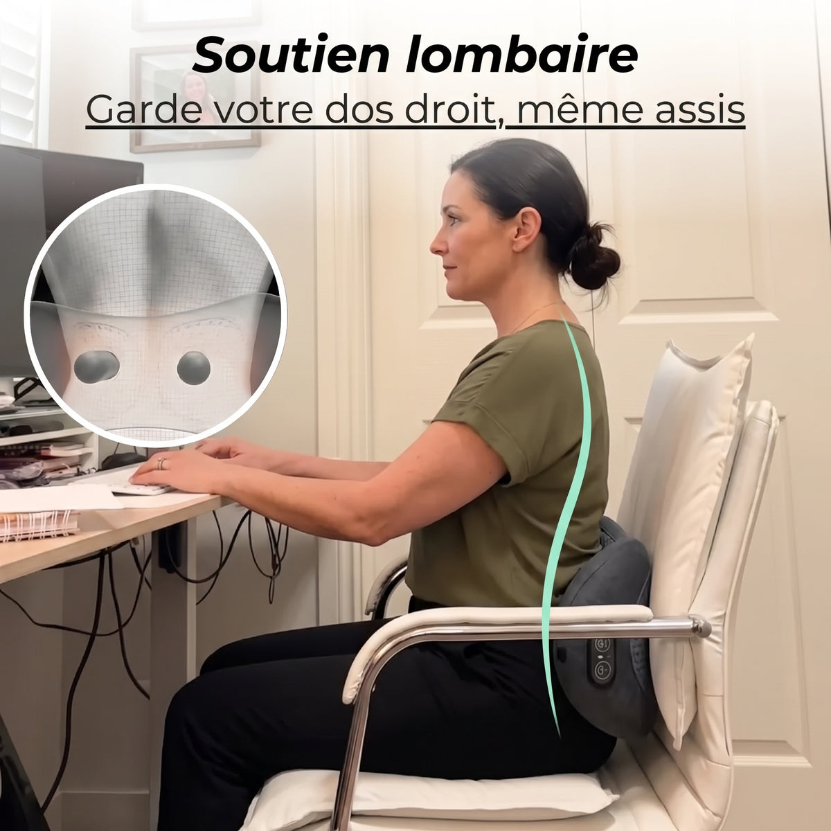 LomboCalm en soutien lombaire au bureau